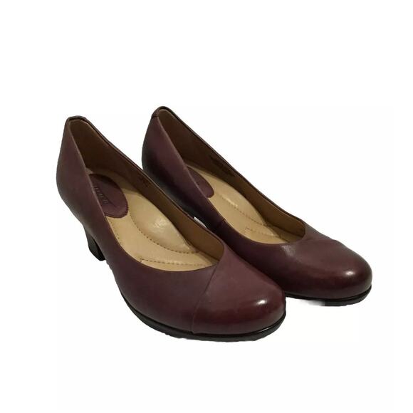 Earth Tamarack Womens Heels Size 11 Brown Round Toe Leather Low 2” Orthopedic - Picture 1 of 4